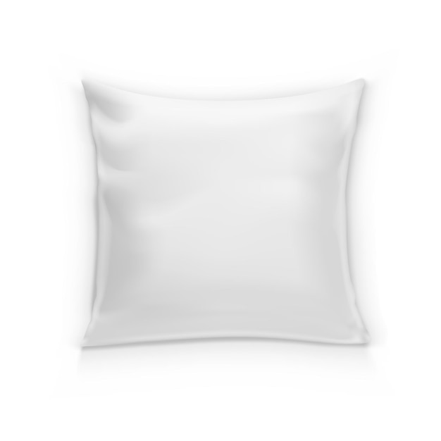 Oreiller Carré Blanc Blanc Coussin Propre Avec Ombre