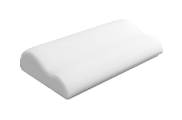 Oreiller orthopédique vierge ou coussin propre isolé sur blanc