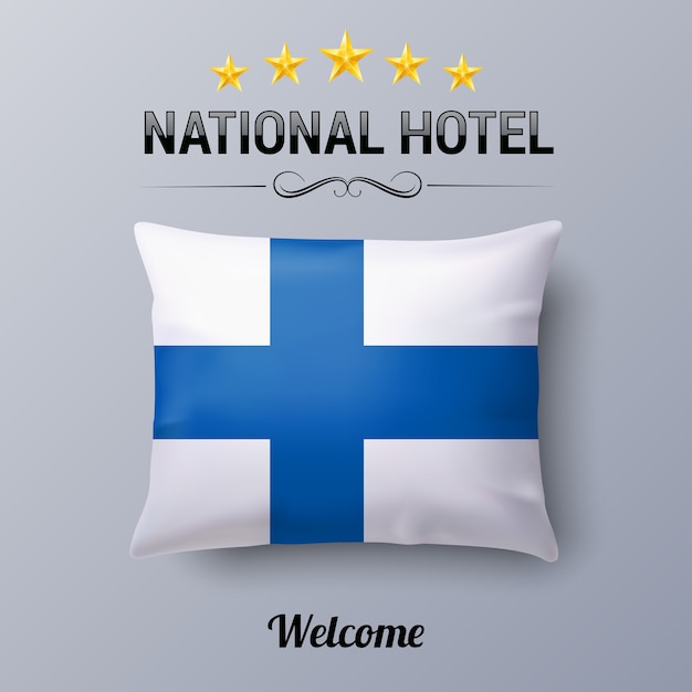 Oreiller Réaliste Et Drapeau De La Finlande En Tant Que Symbole National Hotel