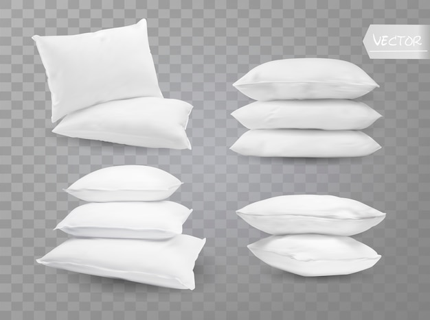 Oreillers blancs réalistes.