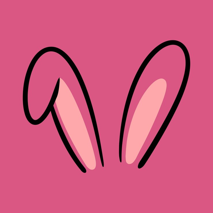 Vecteur les oreilles du lapin de pâques sont des icônes décoratives en ligne plate.