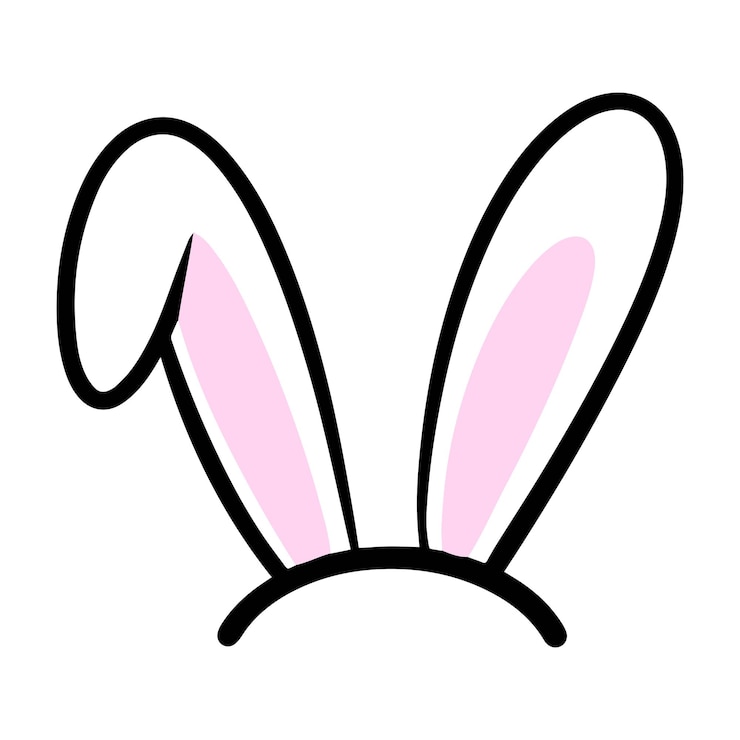 Vecteur les oreilles du lapin de pâques sont des icônes décoratives en ligne plate.