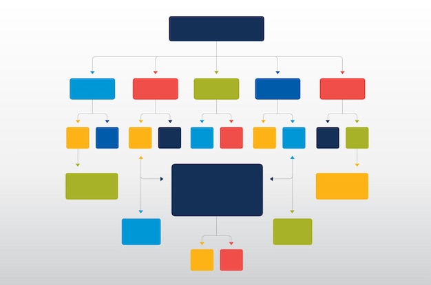 Organigramme d'infographie Schéma d'ombres colorées