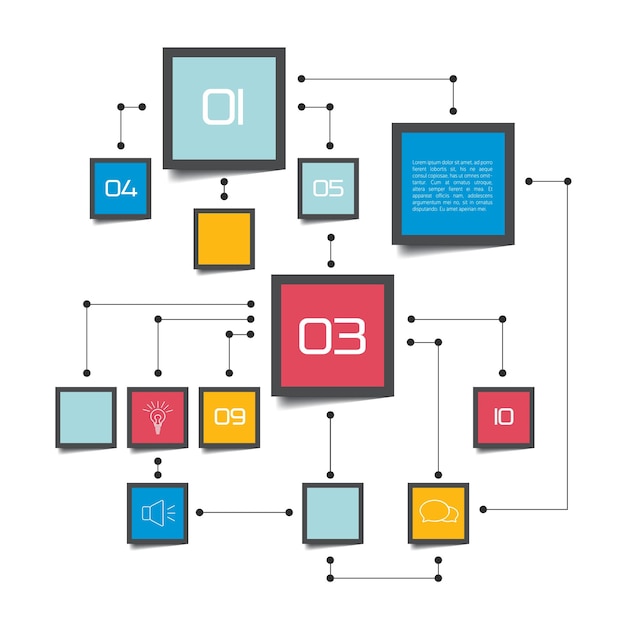 Vecteur organigramme infographique