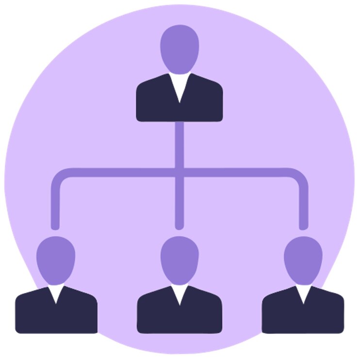 Vecteur l'organisation du peuple icône