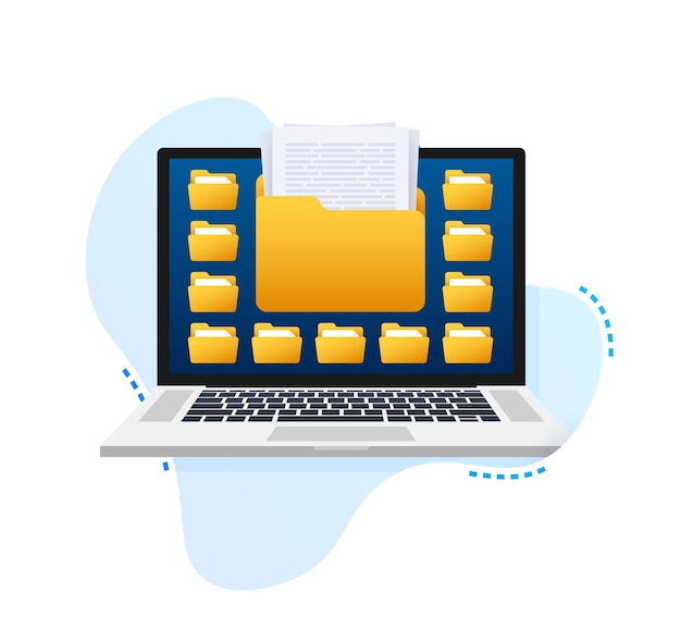Organisation des fichiers Archive Gestion de l'archivage des données Stock illustration vectorielle