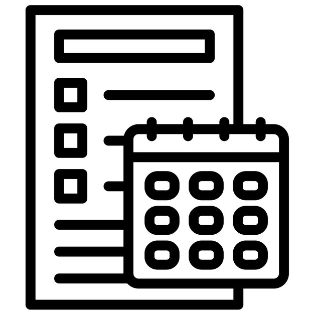 Vecteur organiser l'illustration vectorielle de l'icône de l'heure et de la date