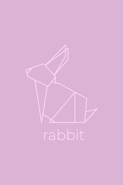 Origami De Lapin Dessin Au Trait Abstrait Création De Logo De Lapin Origami Animal Dessin Au Trait Animalier Illustration De Contour D'animalerie Illustration Vectorielle