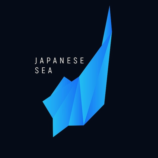 L'origami En Papier De Mer Japonais Forme Une Carte Géographique Illustration Vectorielle De Conception Graphique Low Poly