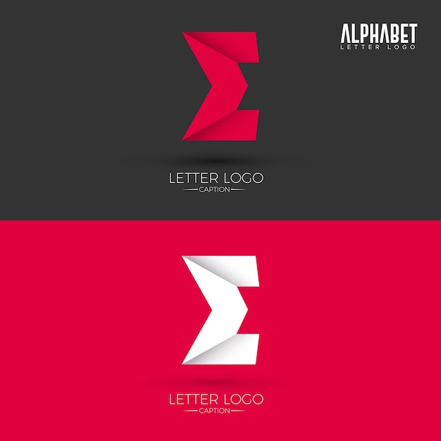 Vecteur origami style e lettre logo