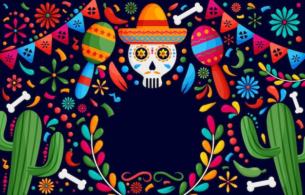 Vecteur les origines de la fête du dia de los muertos