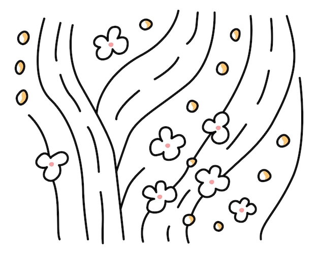 Vecteur ornement abstrait avec des fleurs et des cercles illustration vectorielle de style doodle