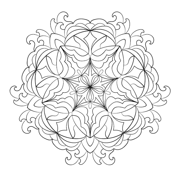 Ornement abstrait Mandala motif élégant élément de page à colorier