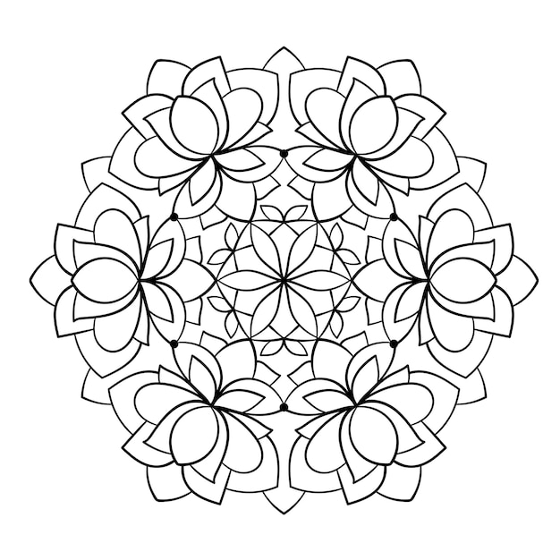 Ornement abstrait Mandala motif élégant élément de page à colorier