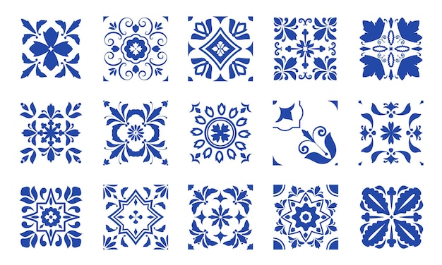 Vecteur ornement azulejos motif sans couture de carreaux décoratifs traditionnels espagnols portugais mosaïque vintage toile de fond décorative florale texture vectorielle