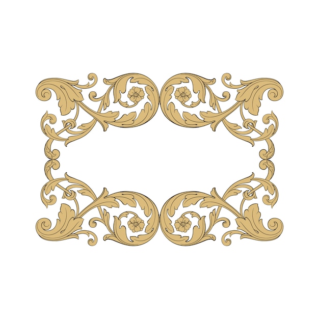 Vecteur ornement baroque classique. élément de design décoratif en filigrane.