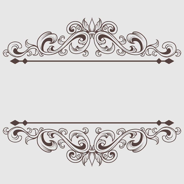 Vecteur ornement baroque classique vintage et élément de design décoratif filigrané