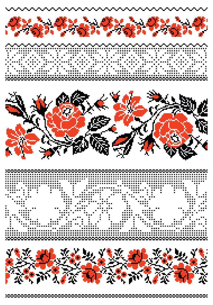 Vecteur ornement de broderie ukrainienne