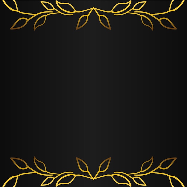 Ornement de cadre doré de luxe sur fond noir