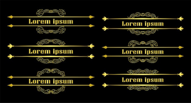 Ornement De Collection D'éléments De Bordures D'or Vector