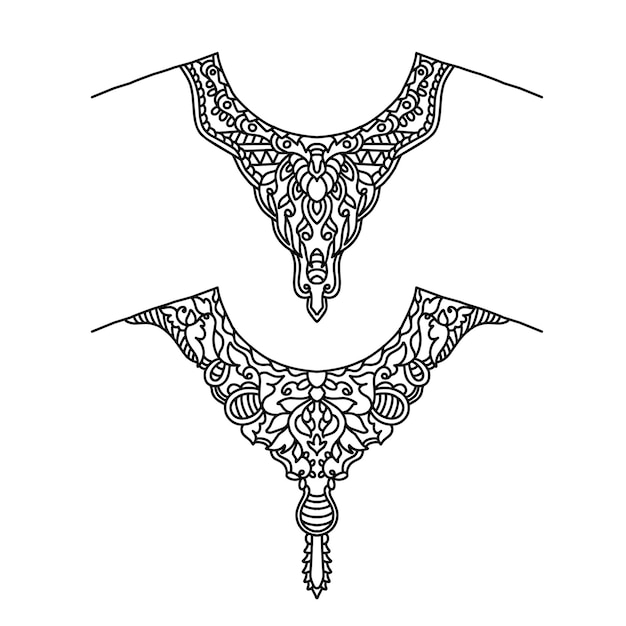 Ornement De Conception De Cou Pour Le Tissu