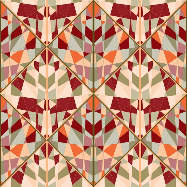 Ornement décoratif en mosaïque kaléidoscope Modèle sans couture de formes abstraites