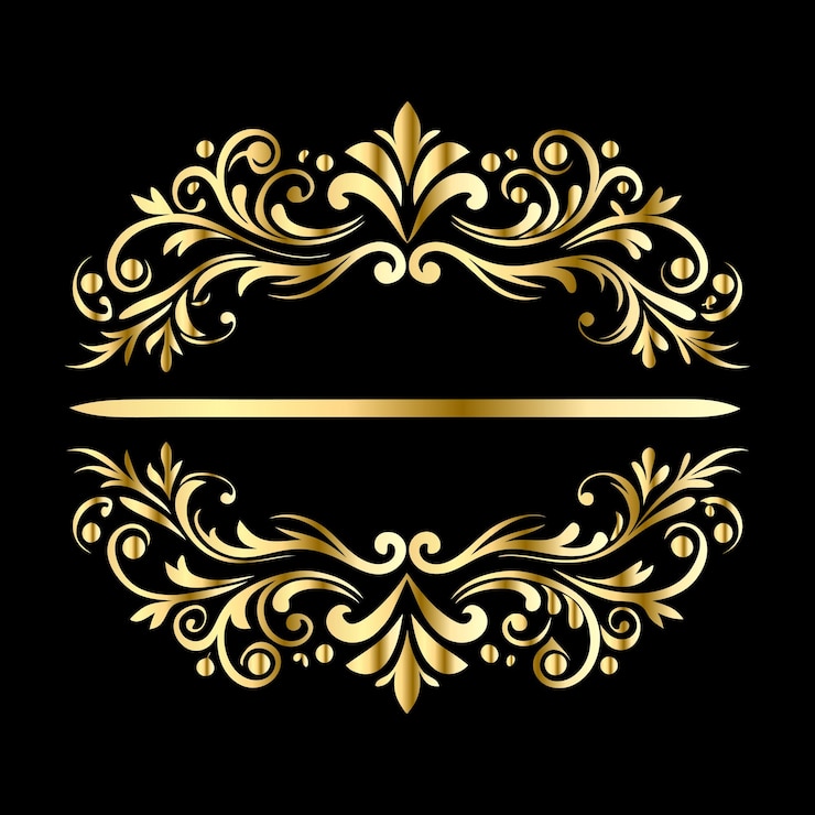 Vecteur ornement doré vectoriel dans le style baroque élément doré pour le design