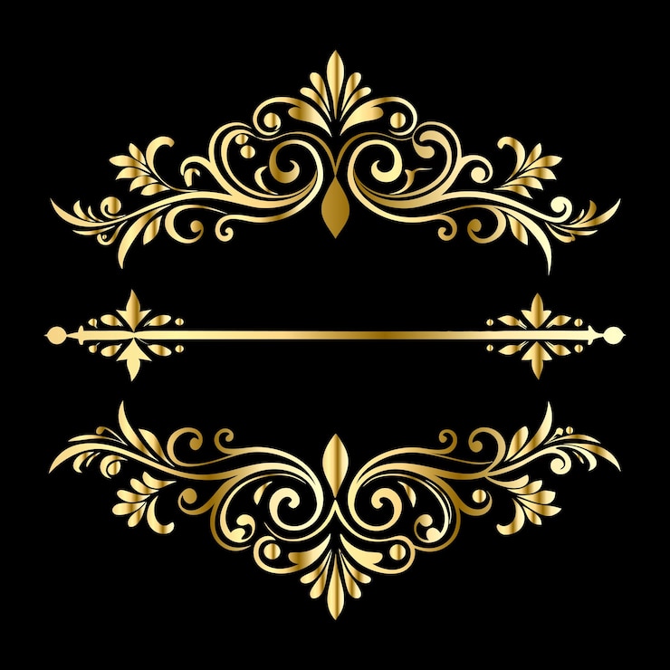 Vecteur ornement doré vectoriel dans le style baroque élément doré pour le design