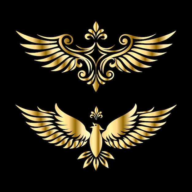 Ornement doré vectoriel dans le style baroque Élément graphique pour la conception
