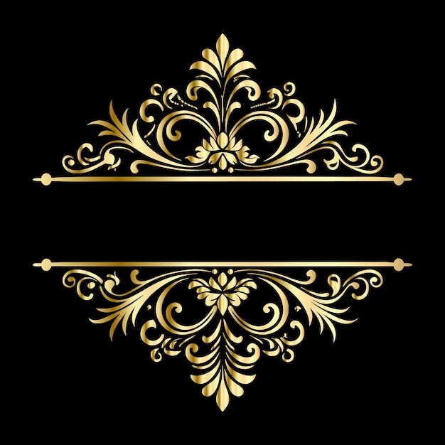 Ornement doré vectoriel dans le style baroque Élément orné pour la conception Motif ornemental pour le mariage i