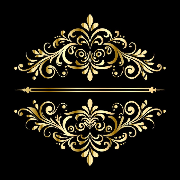 Vecteur ornement doré vectoriel dans le style baroque élément orné pour la conception motif ornemental pour le mariage i