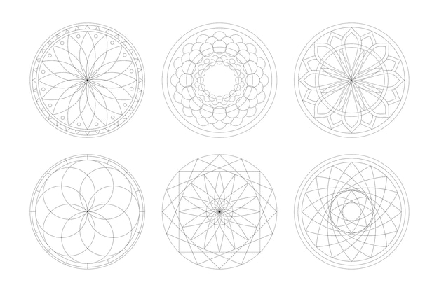 Ornement ensemble rond avec un mandala Éléments décoratifs vintage Illustration vectorielle de motifs orientaux