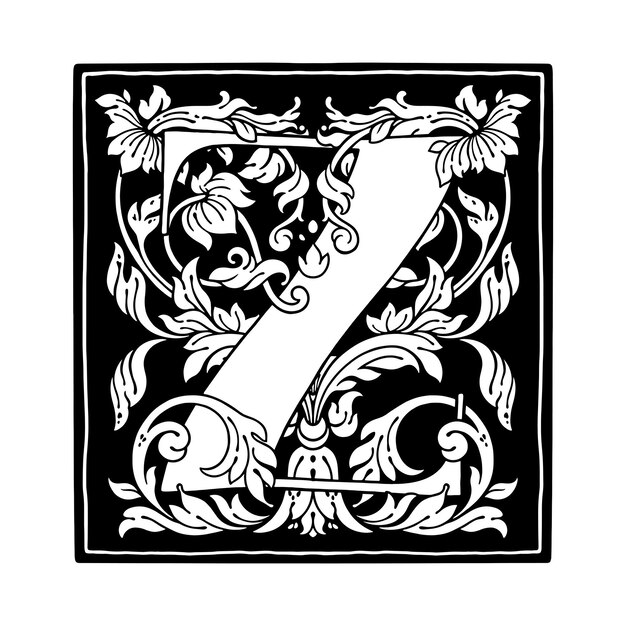 Ornement De Fleur De Lettre Z Alphabet De Monogramme Logo Vectoriel De Belles Lettres Majuscules Florales