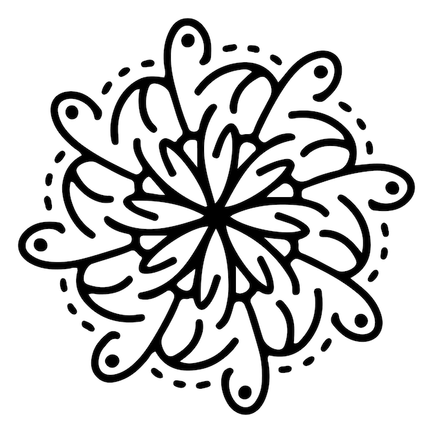 Ornement Floral Doodle Un Seul Tatouage D’élément De Page De Fleur