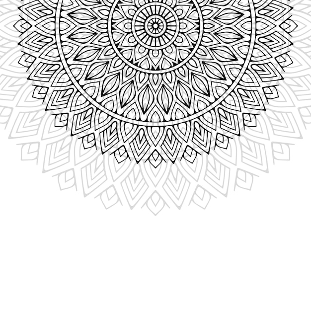 Ornement Floral Mandala Noir Et Blanc