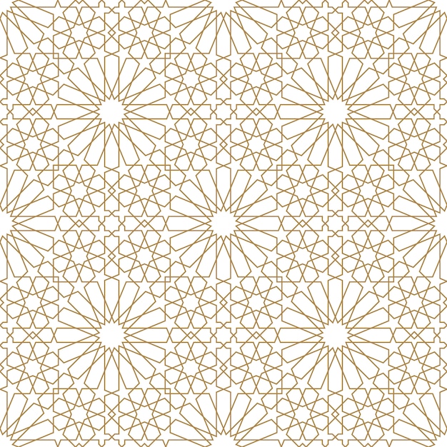 Ornement géométrique arabe sans couture de couleur marron.