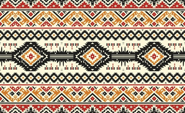 Vecteur ornement géométrique d'ikat avec des diamants ikkat motif sans couture de style aztèque vecteur ethnique tribal