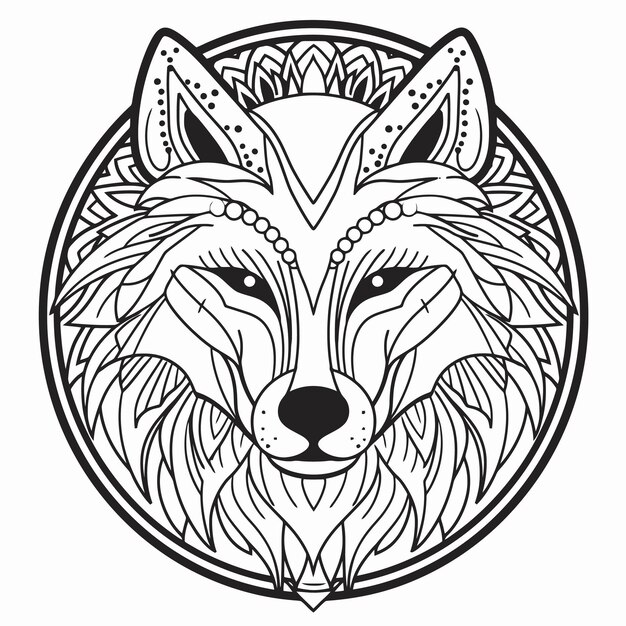 Ornement De Loup Tribal