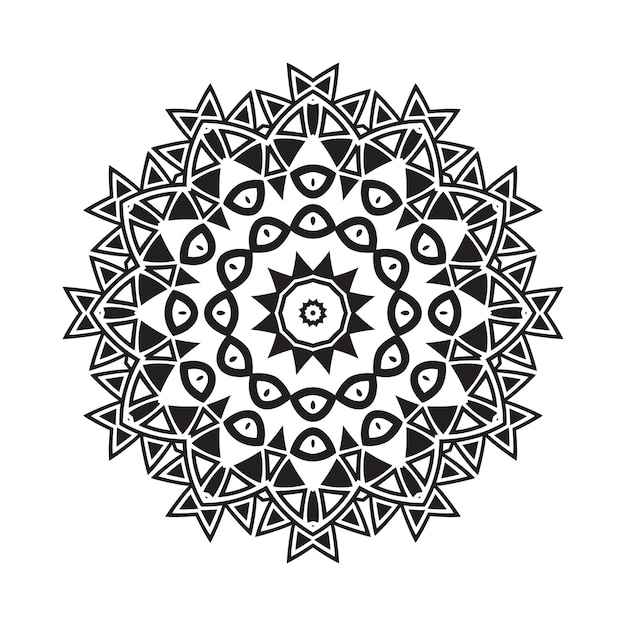 Ornement De Mandala De Décoration Pour Livre De Coloriage. Vecteur De Mandala Avec Motif Noir Et Blanc. Motif De Mandala De Décoration Indienne Sur Fond Blanc. Motif De Mandala Noir Et Blanc Simple.