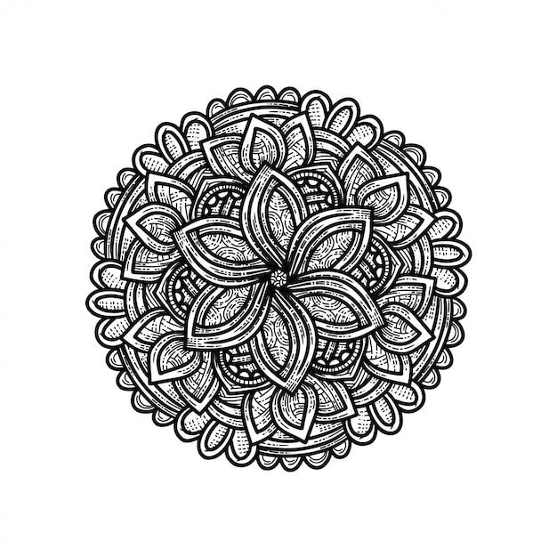 ornement de mandala dessiner main de luxe