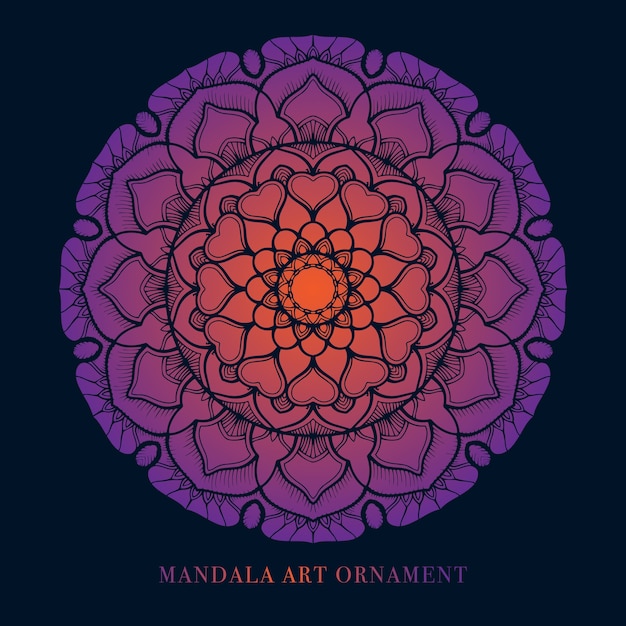 Ornement De Mandala De Vecteur De Style Dégradé Magnifique