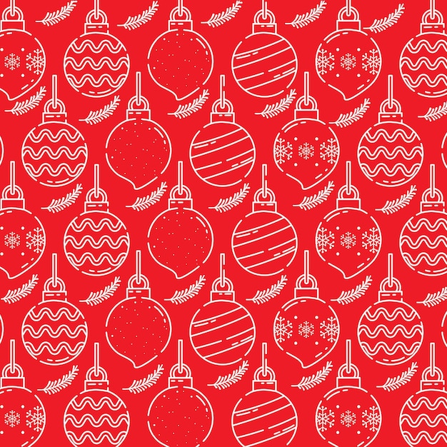 Ornement de Noël rouge vecteur de modèle d'art en ligne