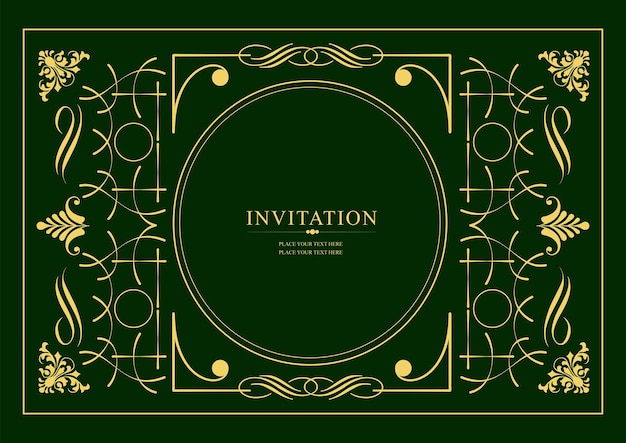 Ornement d'or sur fond sombre Peut être utilisé comme carte d'invitation Illustration vectorielle