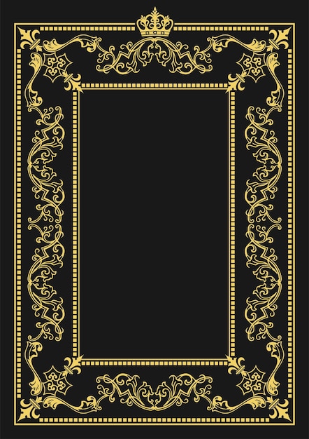 Ornement D'or Sur Fond Sombre Peut être Utilisé Comme Carte D'invitation Illustration Vectorielle