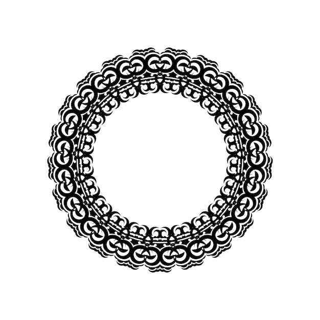 Ornement Rond Blanc Noir Mandala Vintage Pour La Conception.