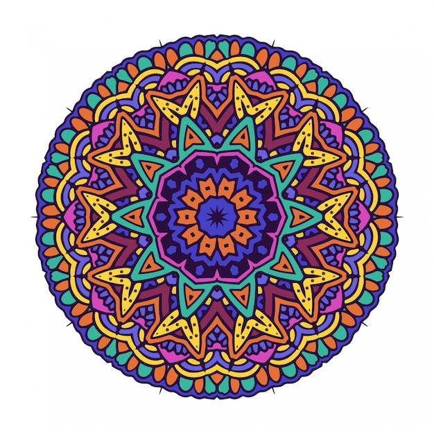 Ornement rond de cercle avec style mandala