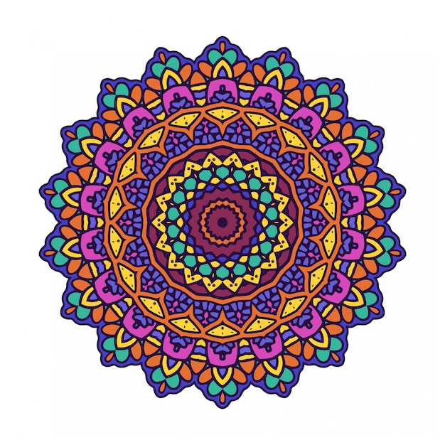 Vecteur ornement rond de cercle avec style mandala