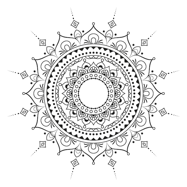 Ornement rond serti de mandalas