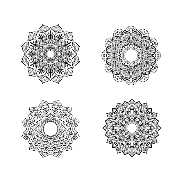 Ornement rond serti de mandalas