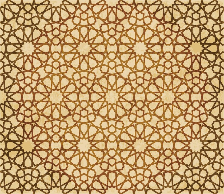 Vecteur ornement de style oriental de fond de géométrie transparente islam rétro brun